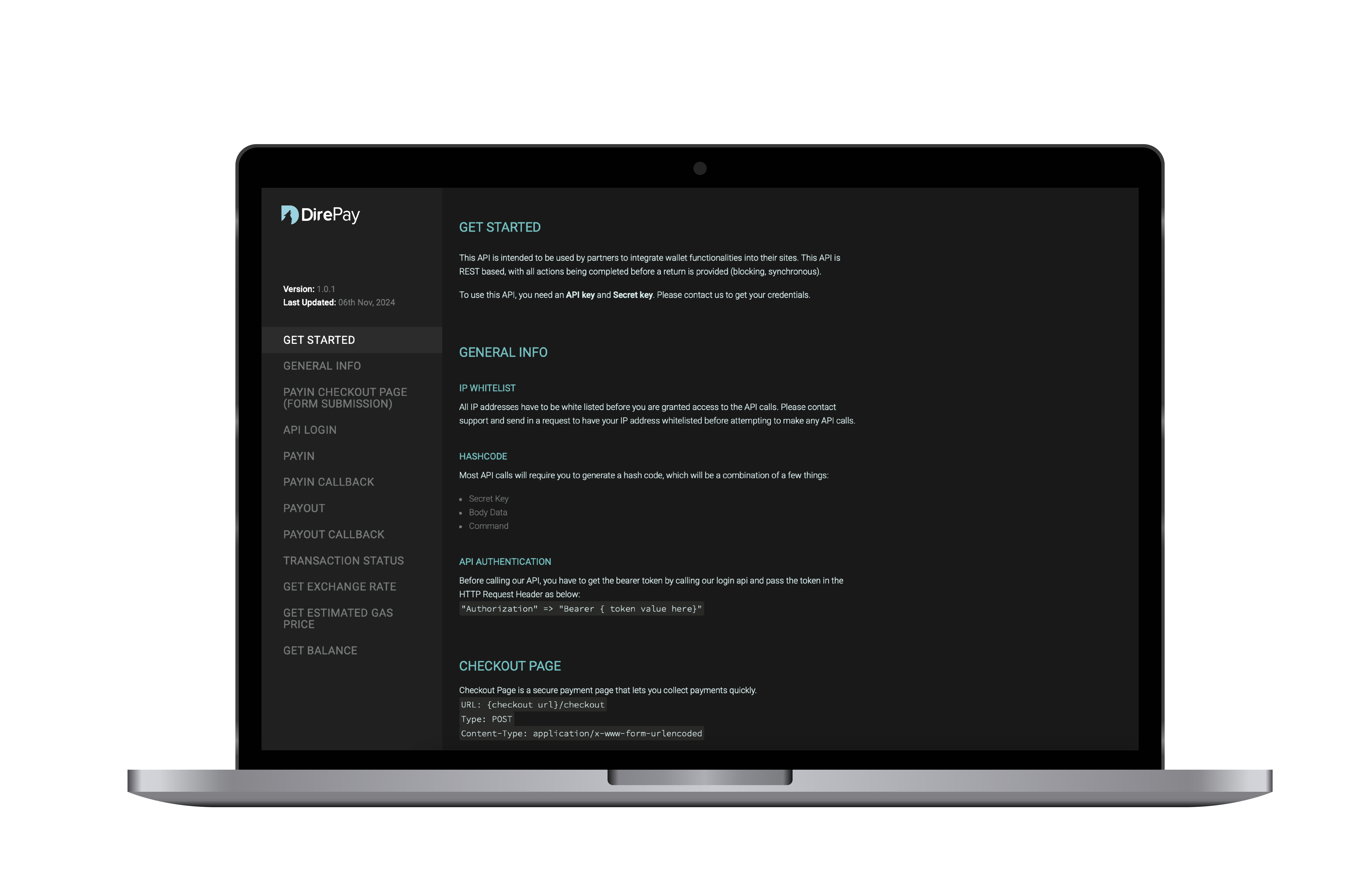 Unified API dashboard